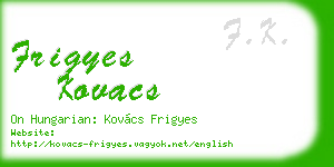 frigyes kovacs business card